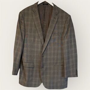 Egara Men's Blazer in Gray Plaid 46L